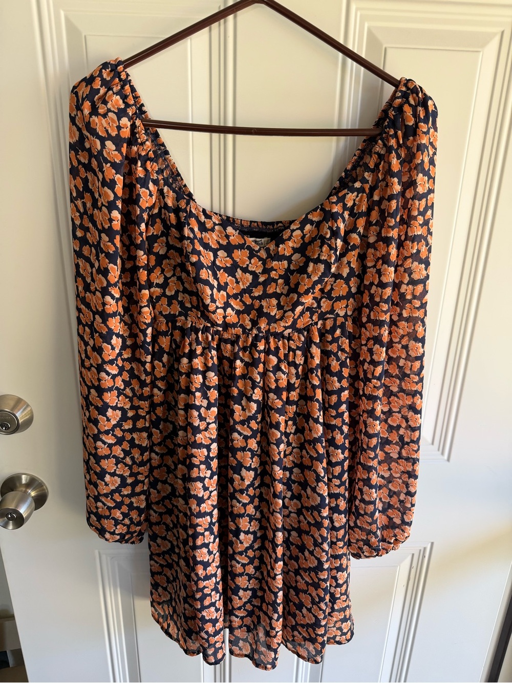 Abercrombie & Fitch Navy Mini Dress with Orange Floral Print